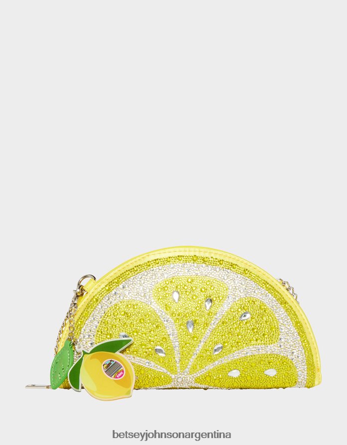 Betsey Johnson mujer bandolera fruncida kitsch amarillo accesorios DTLJP8209