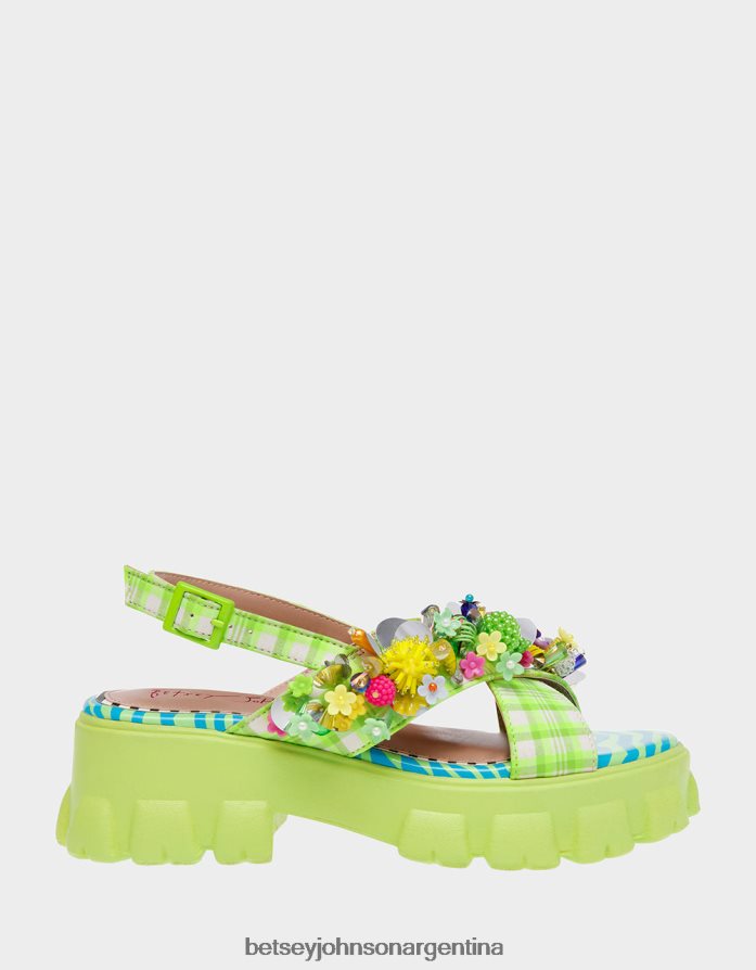 Betsey Johnson mujer franco multi verde zapatos DTLJP8125