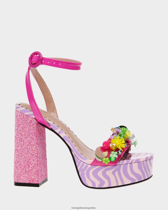 Betsey Johnson mujer jordán rosa multi zapatos DTLJP882