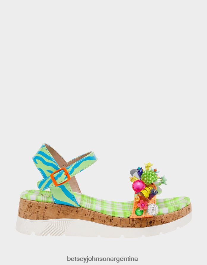 Betsey Johnson niños franco multi verde zapatos DTLJP8180