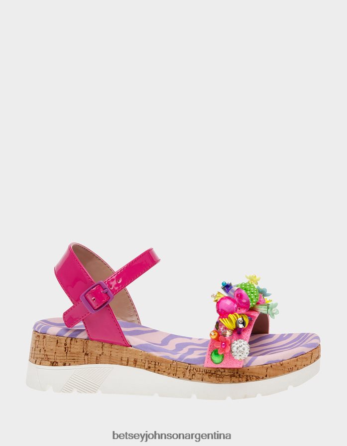 Betsey Johnson niños franco rosa multi zapatos DTLJP8164